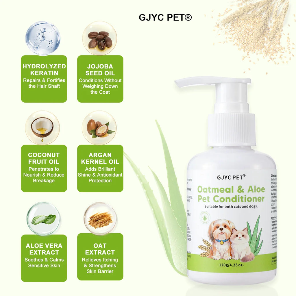 Oatmeal Aloe Pet Conditioner Smooths Prevents Tangling Moisturizing Formula