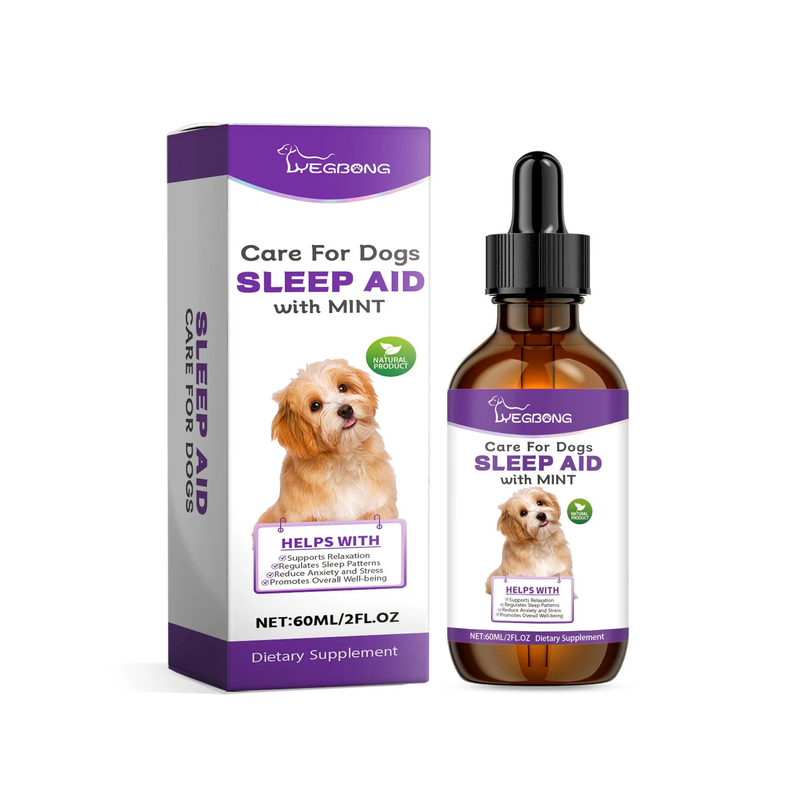 YEGBONG Dog Sleep Support Drops Reduce Anxiety Night Sedation