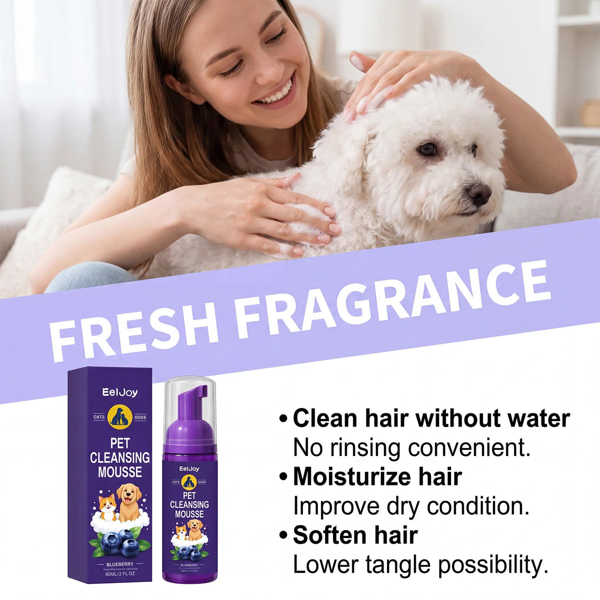 Pet Cleansing Mousse Gentle Dirt Remove Skin Soothing Odor Eliminator