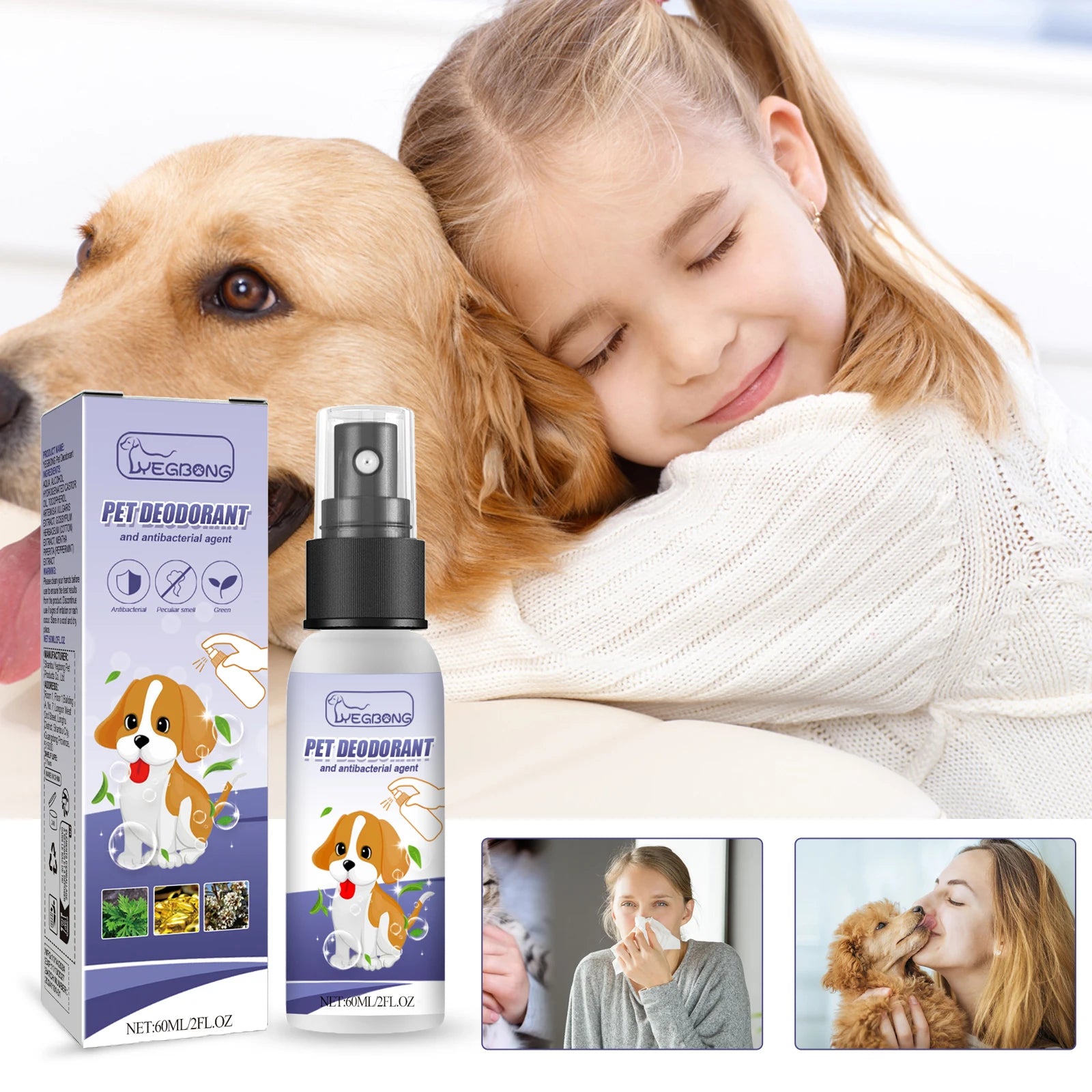 Pet Deodorizing Spray Remove Odor Dogs Cats Urine Body Odor Feces Odor Removal Air Freshening