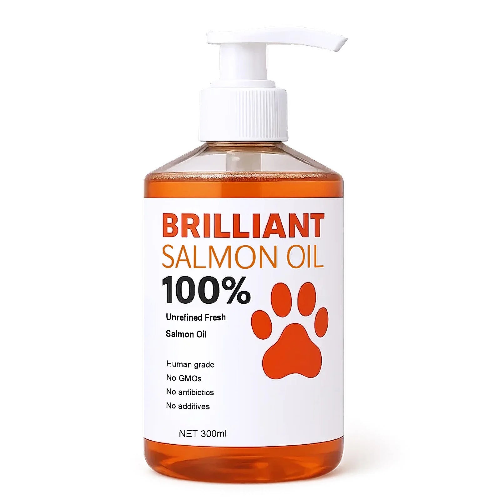 300ml/10.15 fl oz, 100ml/3.38 fl oz Human Grade Salmon Oil for Dogs & Cats