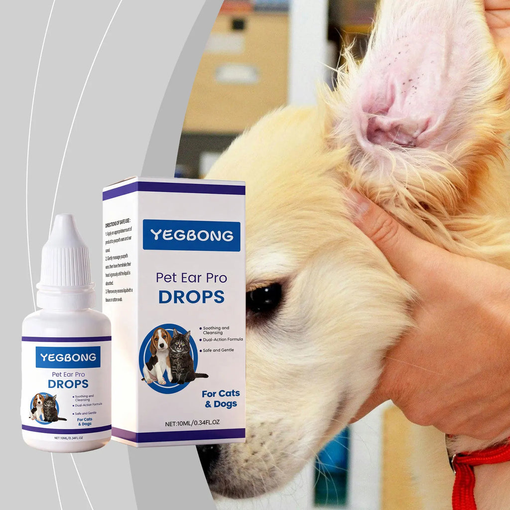 Pet Ear Pro Drops For Cats Dogs Removes Wax Dirt & Soothes Irritation