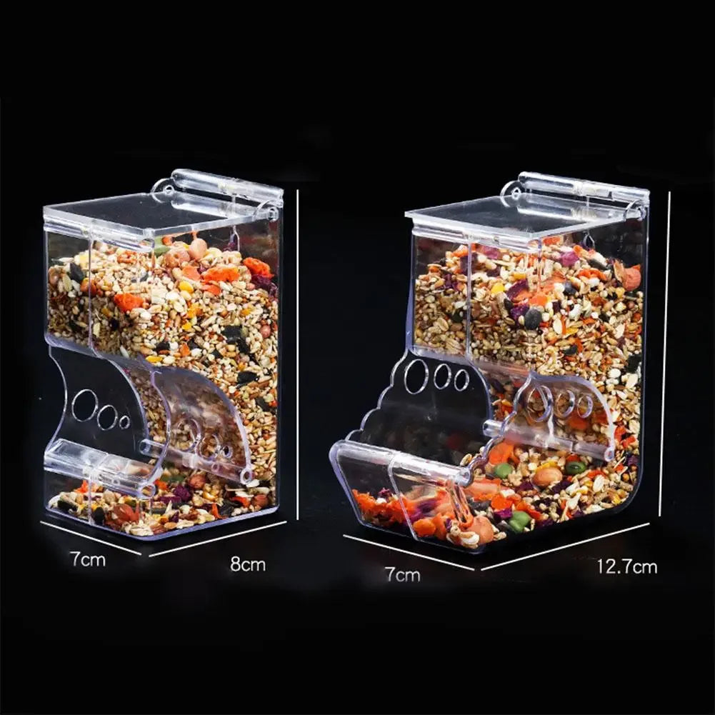 Pet Hamster Rabbit Squirrel Food Dispenser Feeder Plastic Clear Automatic Pet Feeder for Hamster Guinea Pigs Food Bowl Container