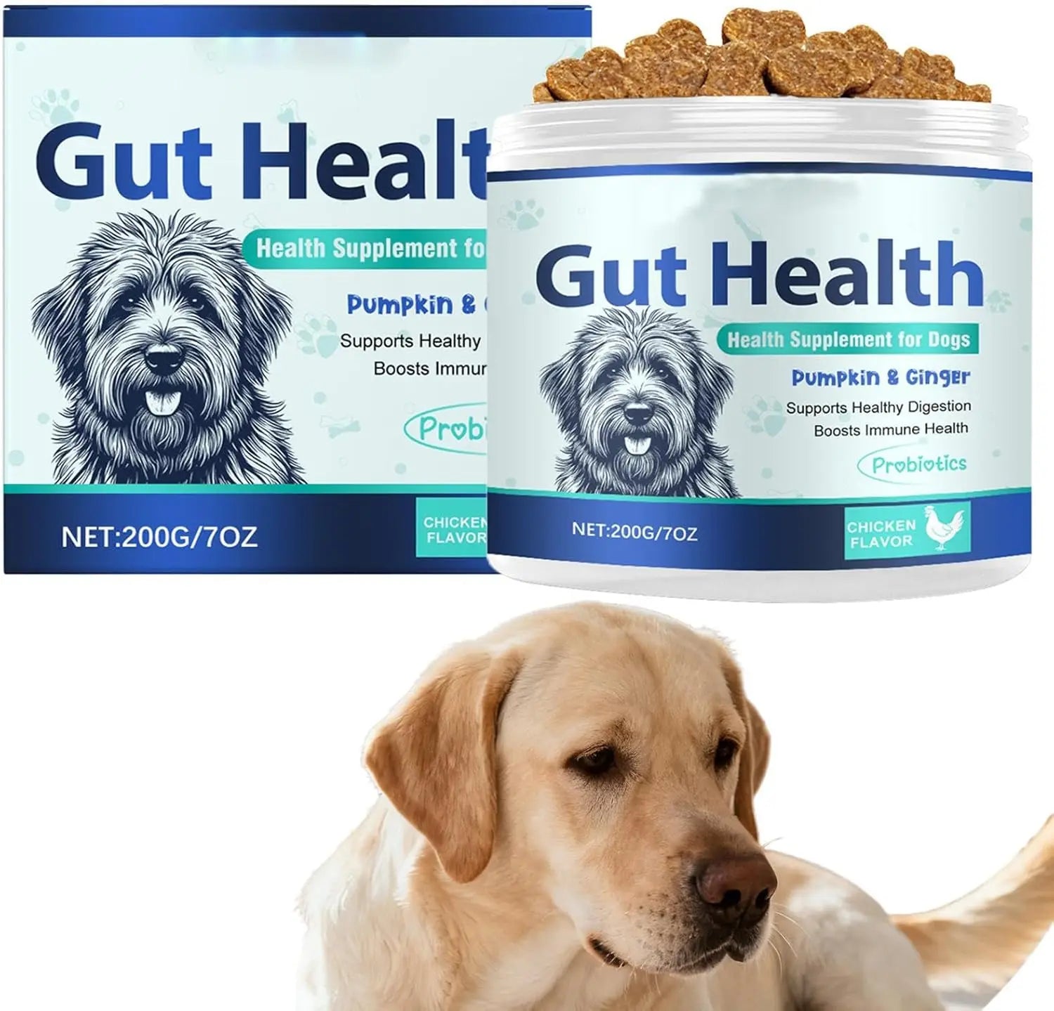 200g Formula Gut Health Supplement for Dogs Formulated Probiotic Chews