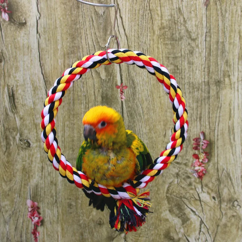 Parrot Rope Hanging Braided Budgie Chew Rope Bird Cage