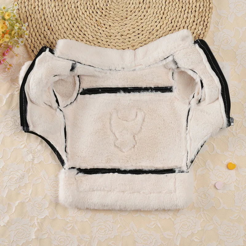 Winter Dog Clothes Pet Dog Plus Velvet Warm Thickening Leather Coat Jacket