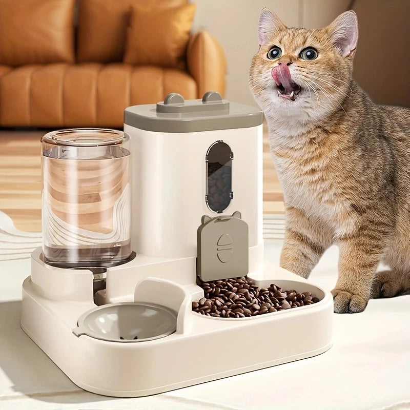Pet large-capacity feeder integrated automatic water dispenser cat food bowl