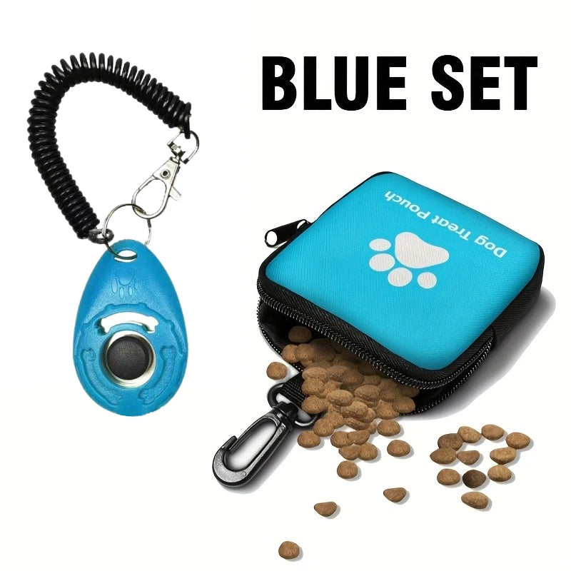 [Dog Training Clicker+Treat Pouch Set]Effective Pet Training Supplies Kit,