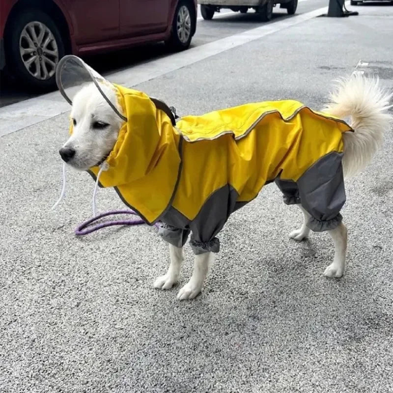 Waterproof Dog Raincoat Hoodie Jacket Rain Poncho Pet Rainwear