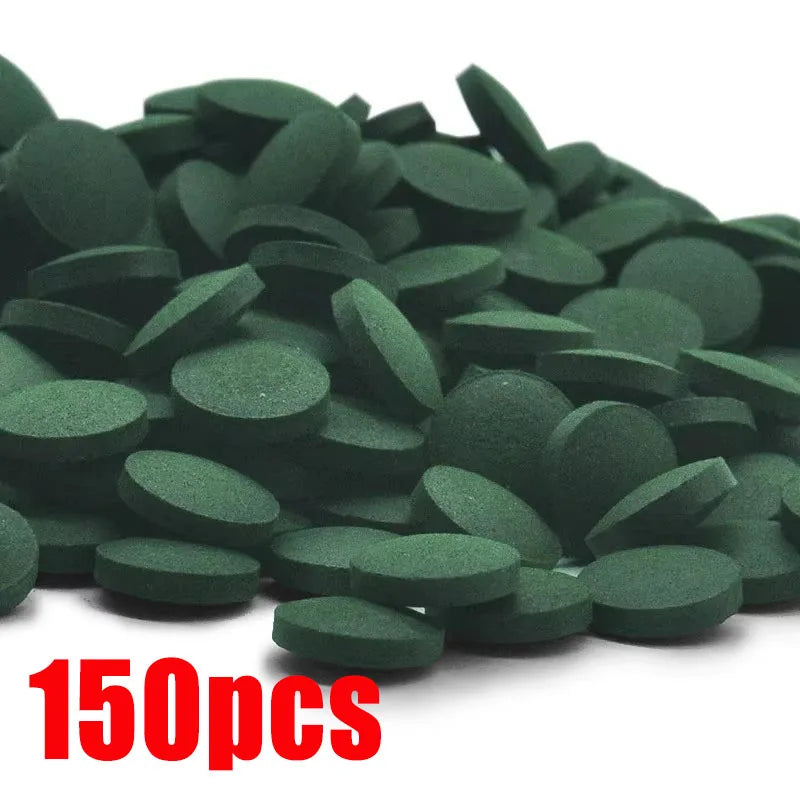 50-500pcs High Purity Spirulina Tablets Spiral Seaweed Enrichment Favorite Pets Food Fish Crystal Red Shrimp Fish Food Aquarium