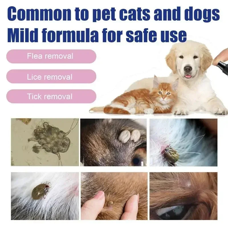 Pet Flea Removing Spray for Cats and Dogs Skin Cleaning for Pets External Lice Repelling