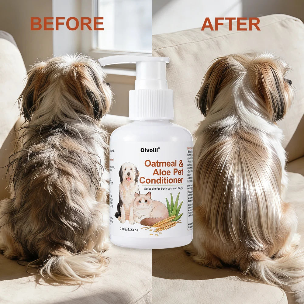 Oatmeal Aloe Pet Conditioner Smooths Prevents Tangling Moisturizing Formula