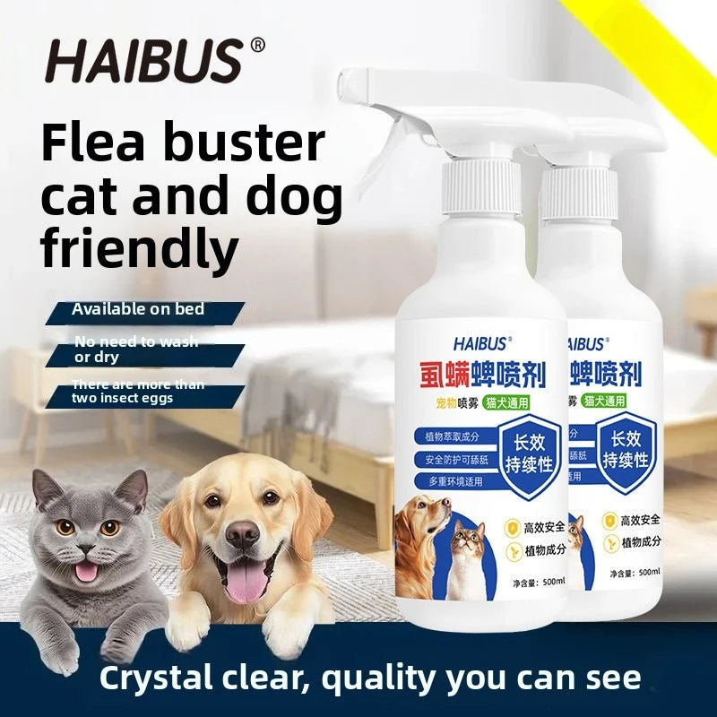 Strong External Deworming for Pet Cats and Dogs Mite, Tick, Flea and Lice Spray, Deodorant