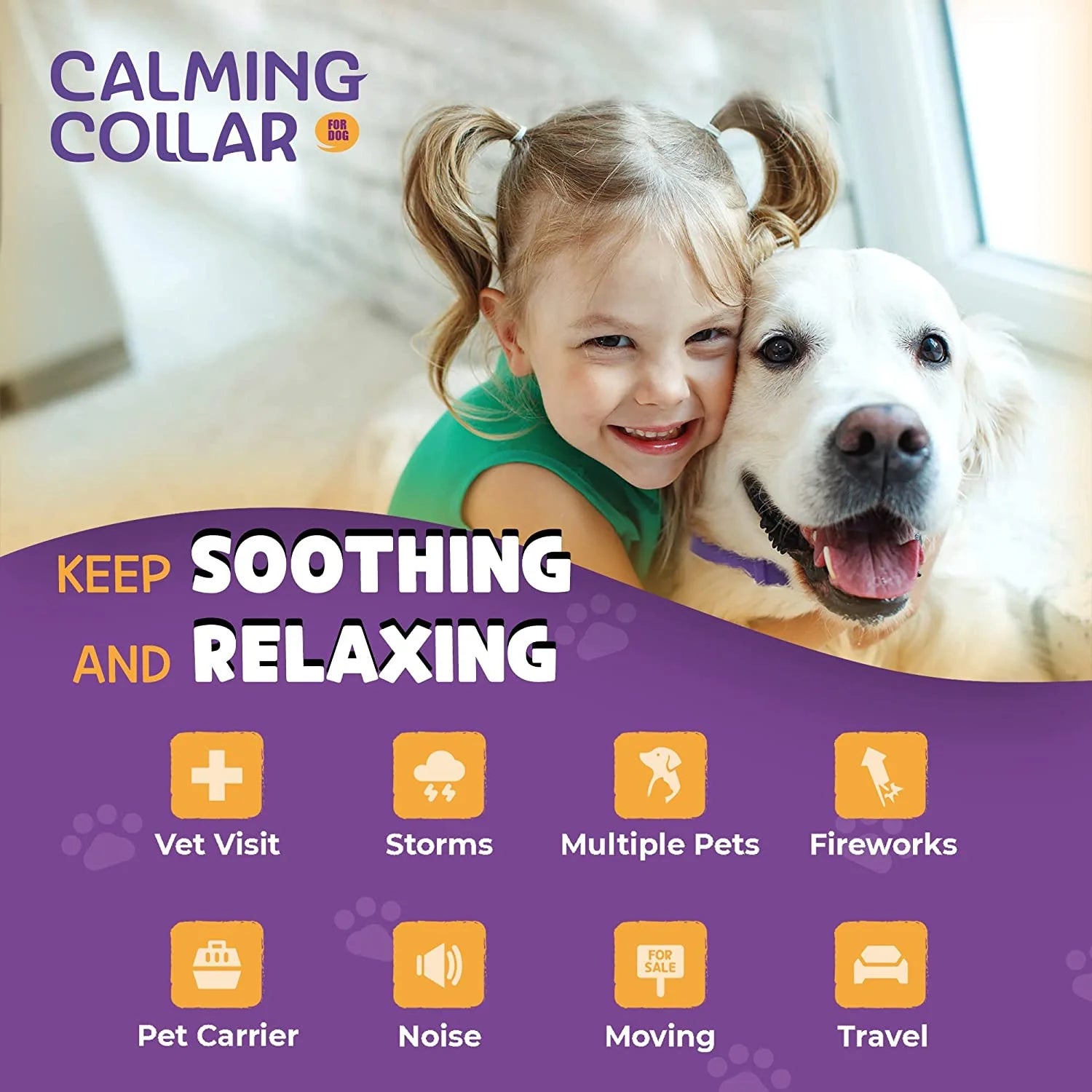 Pet Calm Collar Neck Strap Plastics Cat Dog Soothe Collar Adjustable