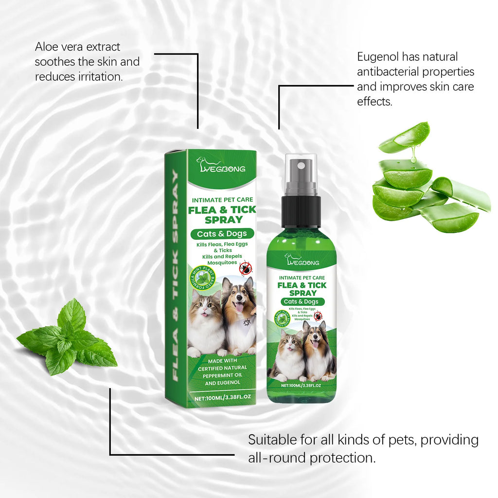 YEGBONG Flea Tick Spray Effective Insect Repellent Eliminate Odor Long Lasting