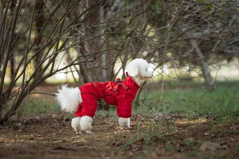 Dog Raincoat with Harness Waterproof Pet Rain Jacket for Small Dogs