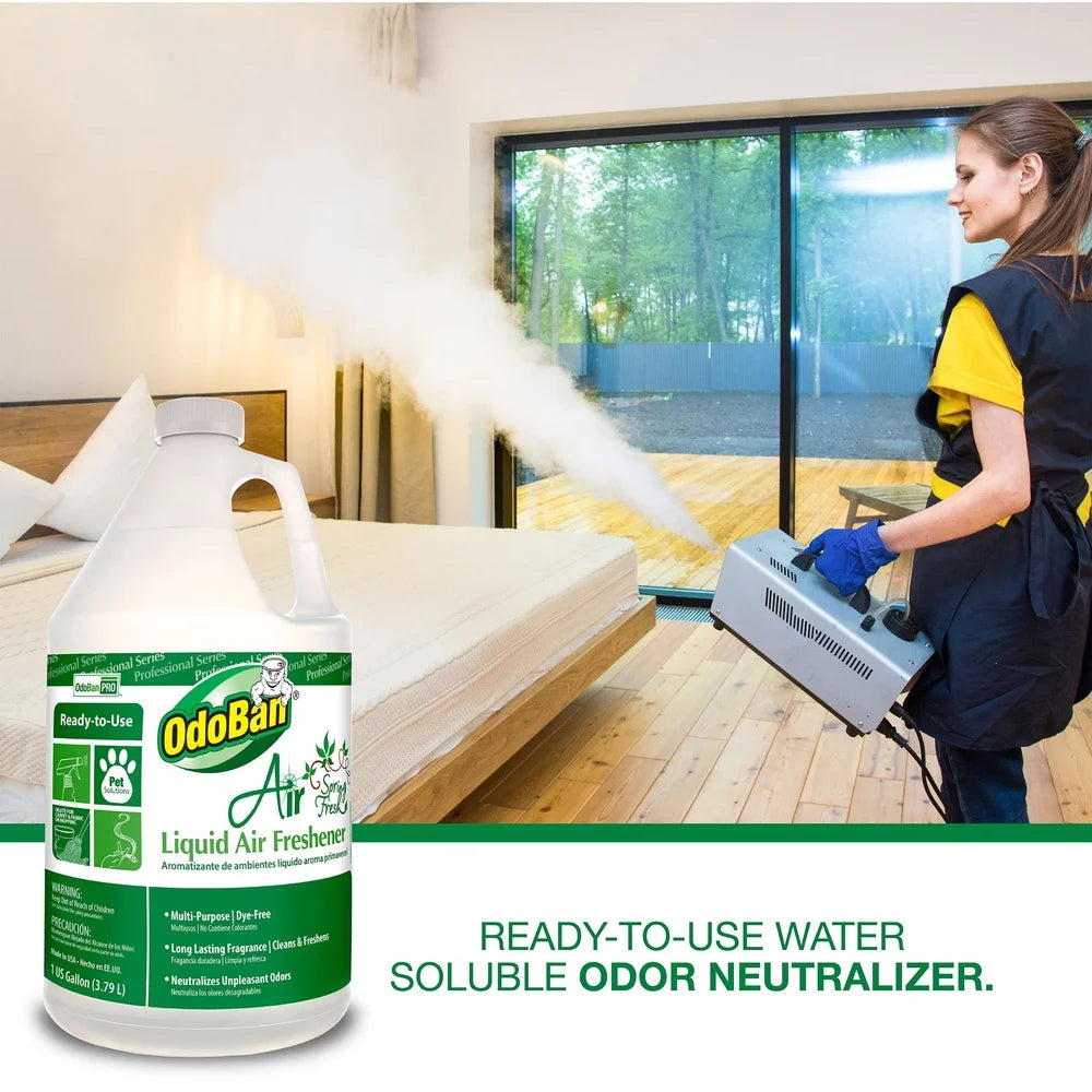 Spring Fresh Liquid Air Freshener 1 Gallon Odor Neutralizer Deodorizer Carpets Upholstery Hard Floors Pet Smoke Mustiness