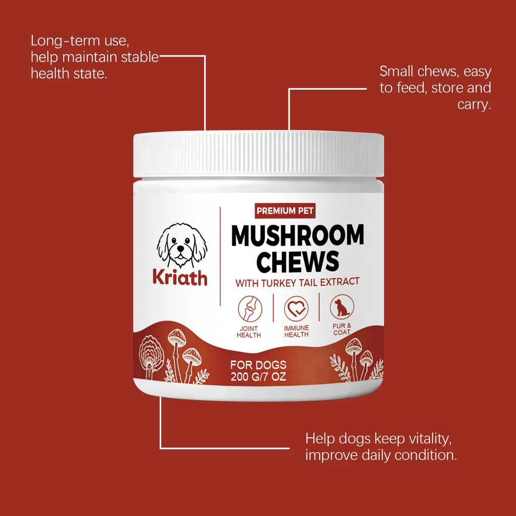 Kriath Beef Flavor Dog Nutrition Chews Improve Pet Vitality Balance Intestinal Flora Skin Coat Wellness