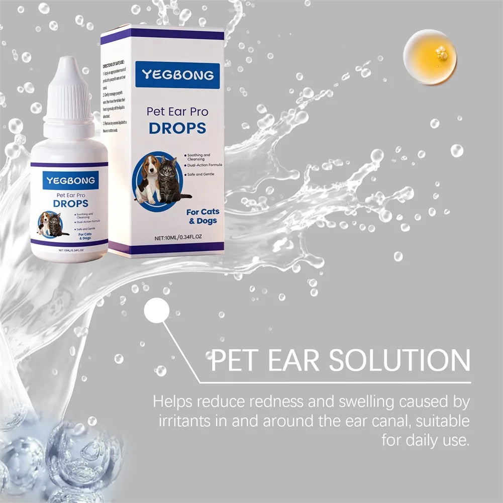 Pet Ear Pro Drops For Cats Dogs Removes Wax Dirt & Soothes Irritation