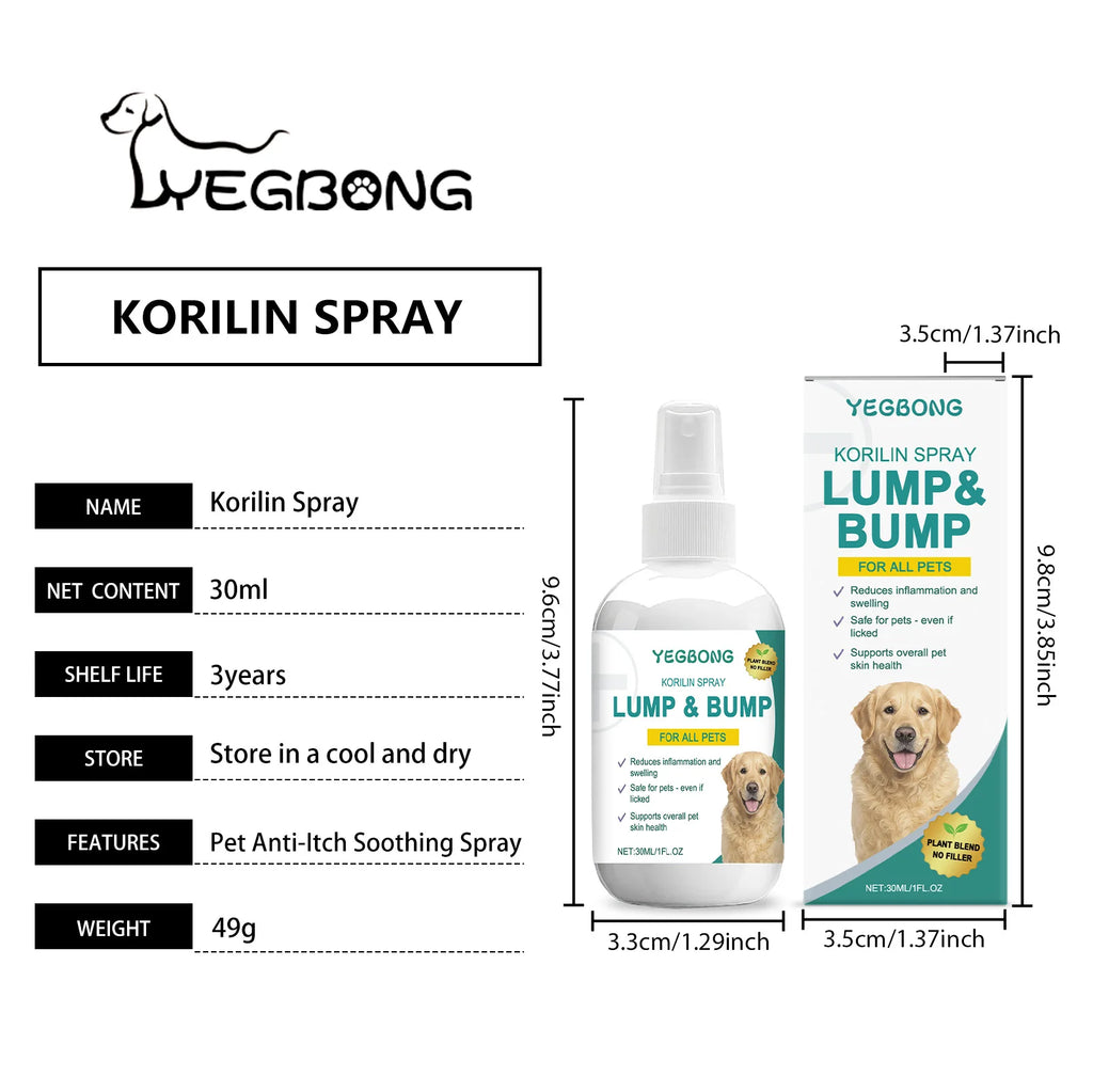 Pet Skin Soothing Spray Anti Itching Hypoallergenic Repair Relieve Scratching