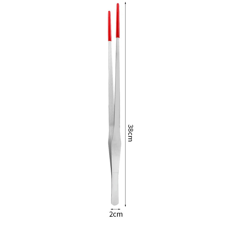 Reptile Feeding Tongs With Rubber Tip Stainless Steel Aquarium Tweezers Fish Tank Cleaning Tools Snakes Enclosure Accessories