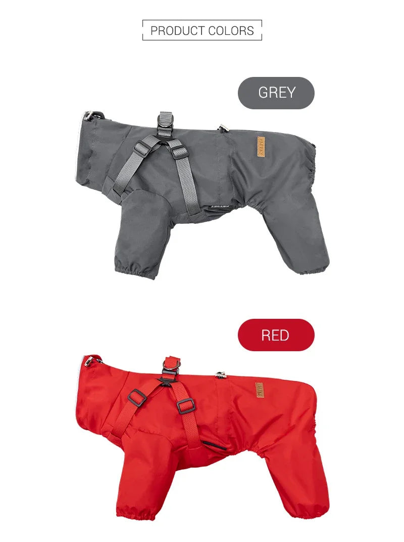 Dog Raincoat with Harness Waterproof Pet Rain Jacket for Small Dogs