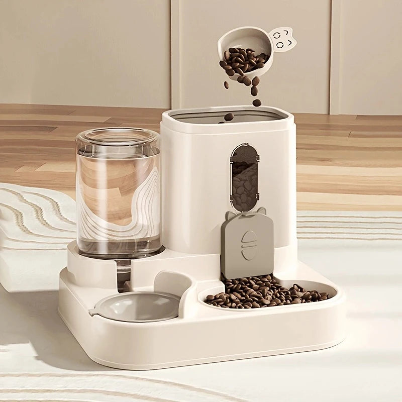 Pet large-capacity feeder integrated automatic water dispenser cat food bowl