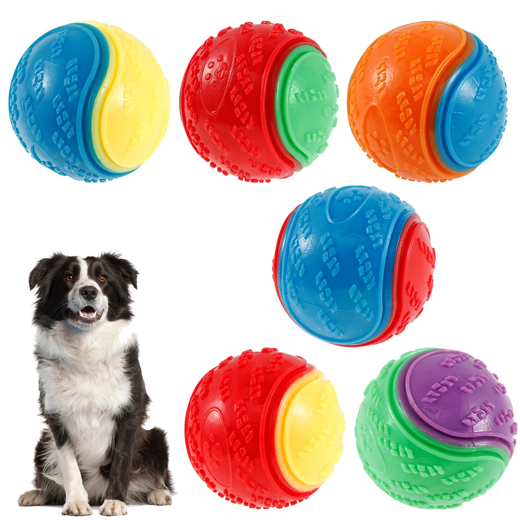 6Pcs Squeaky Balls Toys Dogs Interactive Toys TPR Dog Chew Toy for Dog