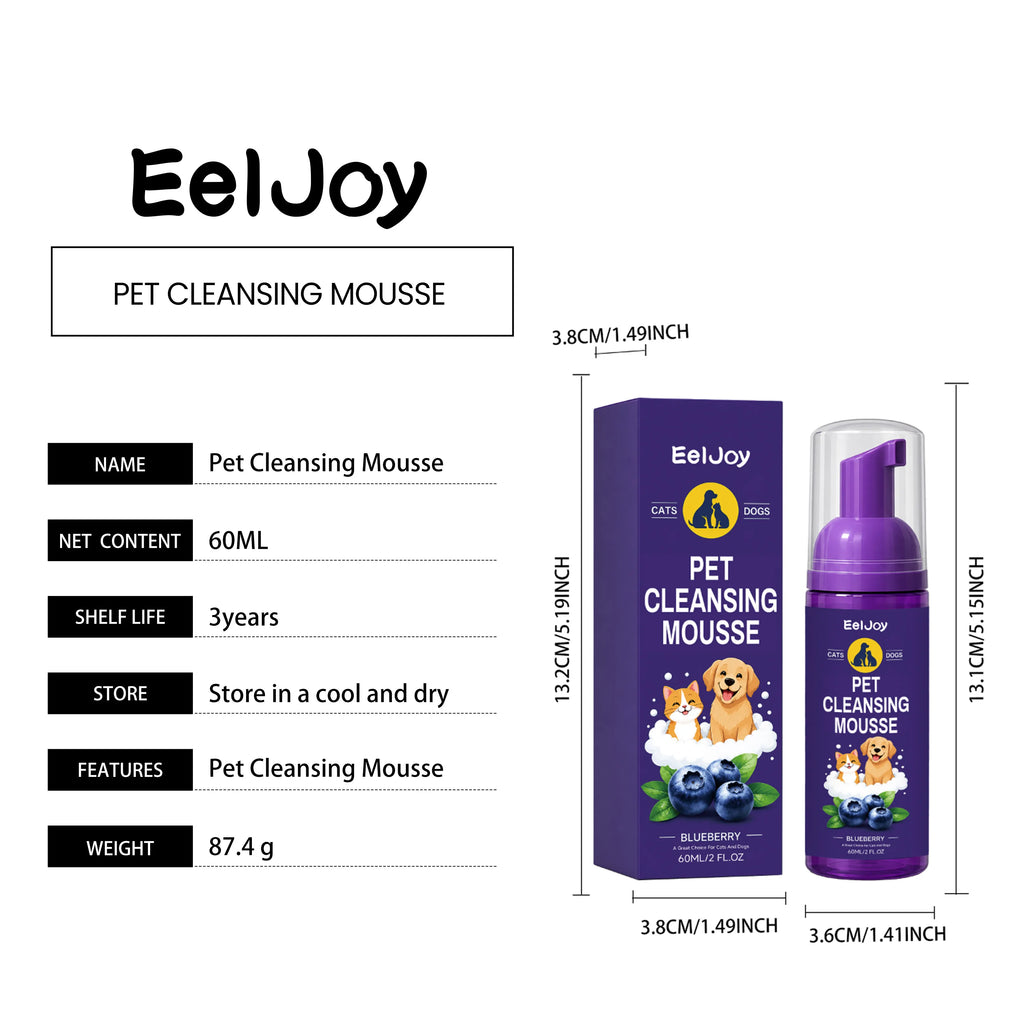 Pet Cleansing Mousse Gentle Dirt Remove Skin Soothing Odor Eliminator