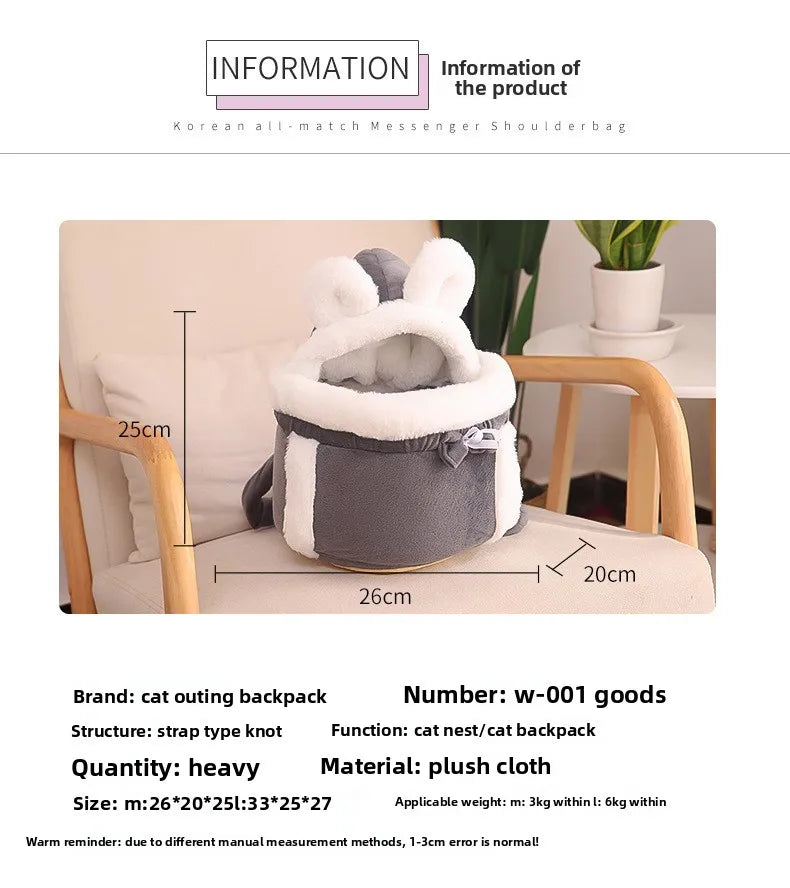 2025 new warm cat outdoor backpack indoor cat bed integrated cute Japanese and Korean style cat supplies cat bag