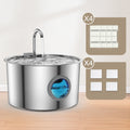 Stainless Steel Cat Water Fountain , 108oz Pet Fountain Dispenser Automatic for Inside Dog Cats Drinking Replaceable filters