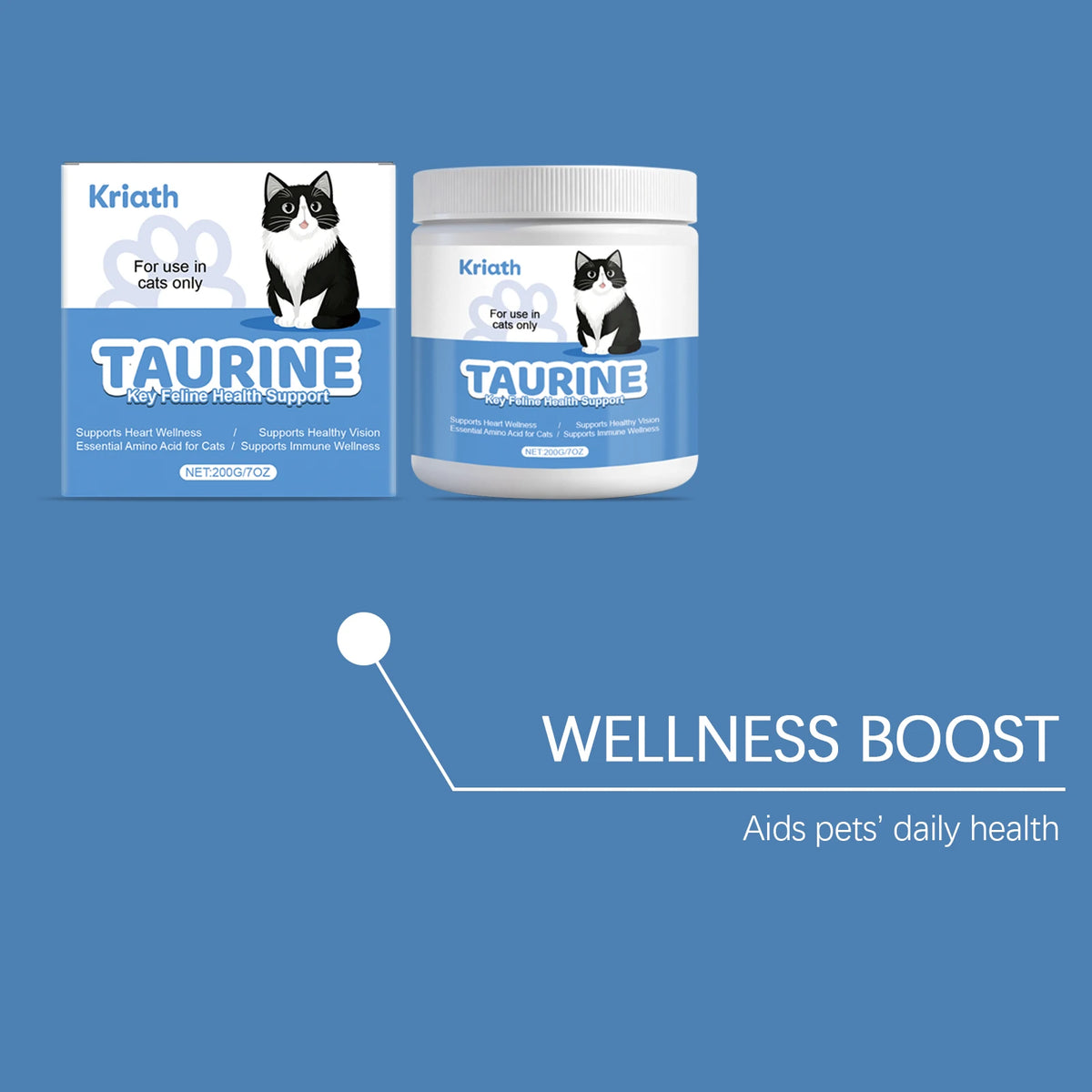Cats Taurine Powder Support Pet Heart Health and Stability Maintain Pets Vision Gentle Formula Pet Daily Care Nutrition Powder