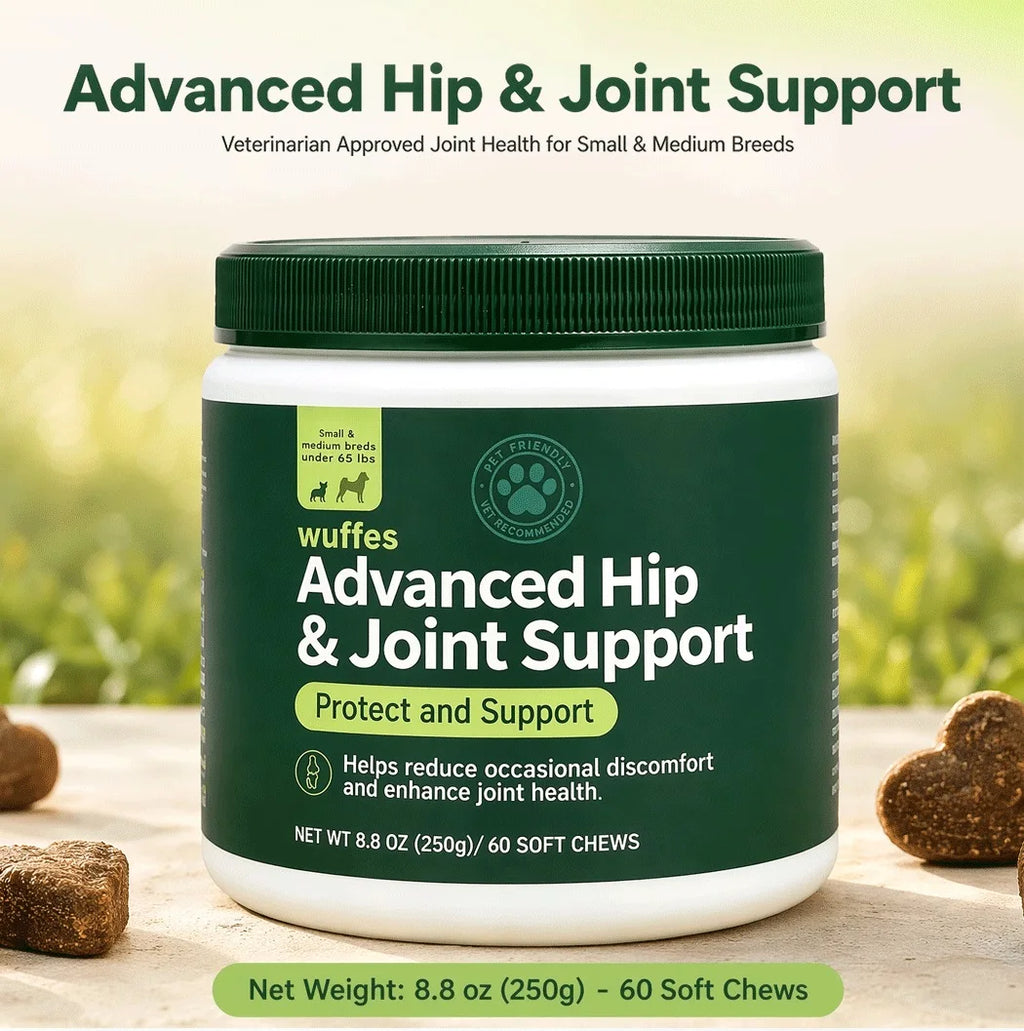250g Hip Joint Support Chews for Dogs 60 Soft Chews with Glucosamine Chondroitin