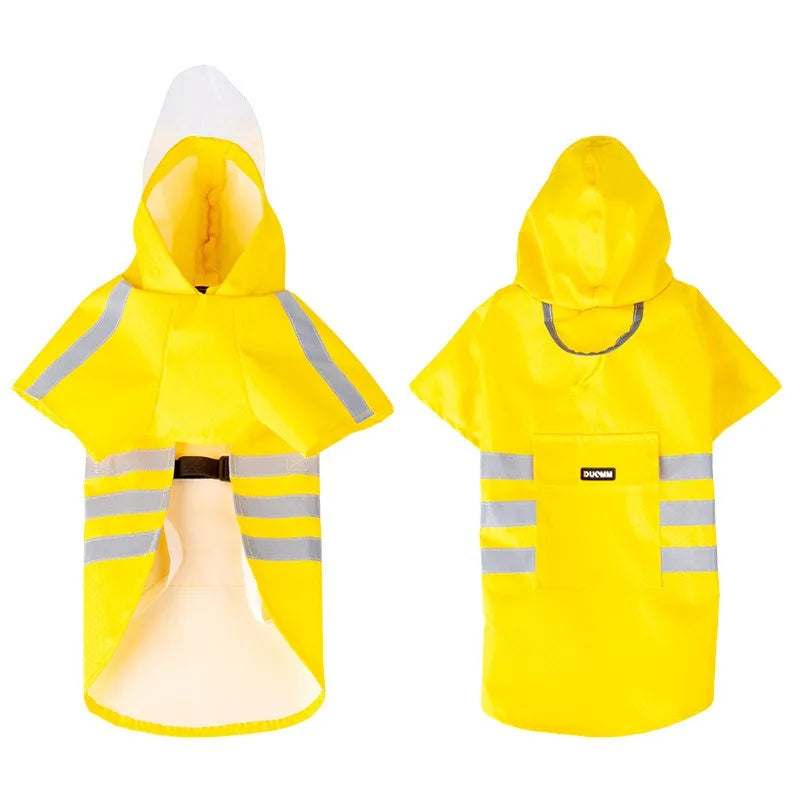 Large Dog Raincoat Corgi Cloak Style Puppy Waterproof Dog Clothes Reflective