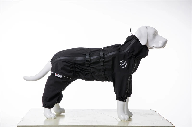 Waterproof Pet Dog Jacket Reflective Rain Dog Coat Red Dog Jumpsuits