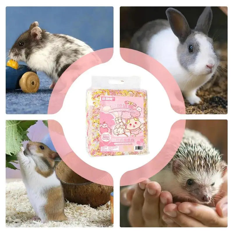 Gerbil Bedding Natural Hamster Fluff Pet Bedding Chinchilla Bedding Rabbits Paper Litter Small Animal Bedding Odor Control For
