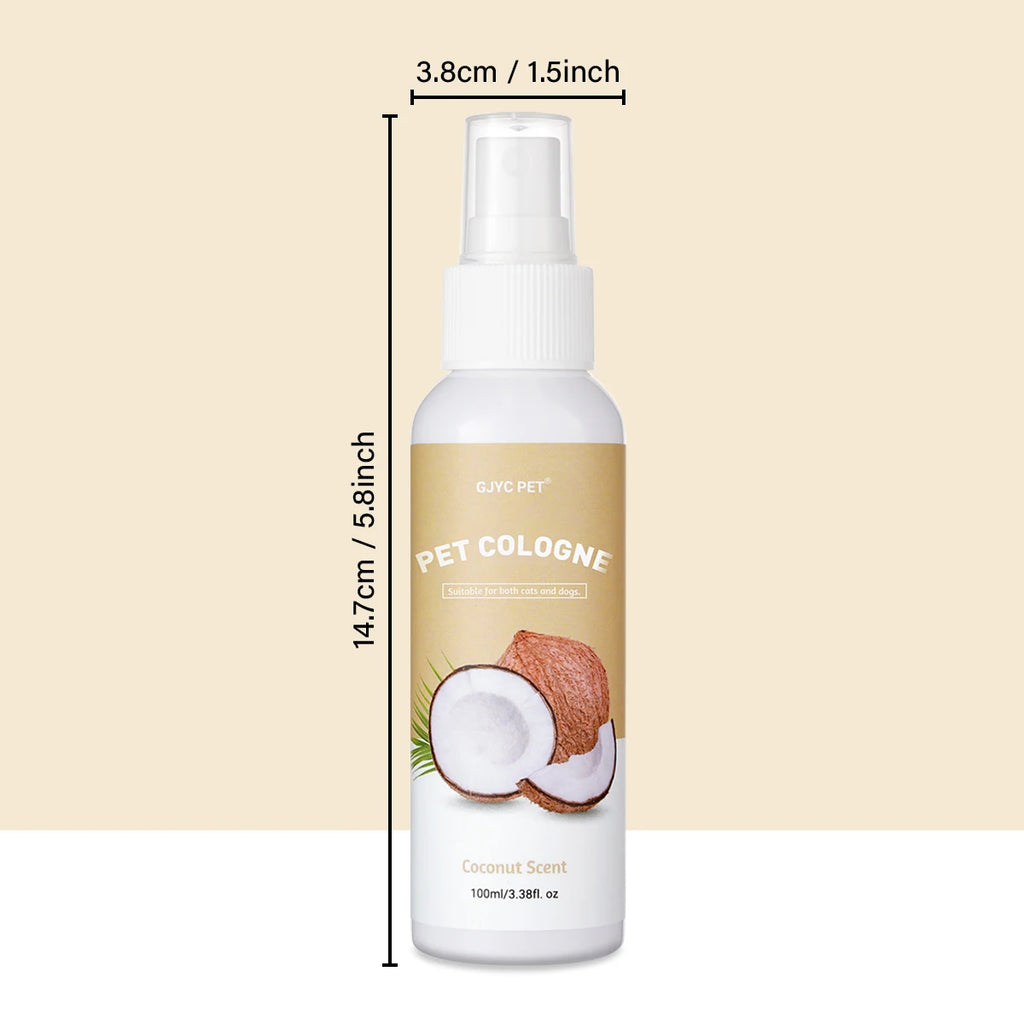 Pet Deodorizing Spray Coconut Scent 100ml Dog Cologne Long Lasting Fragrance