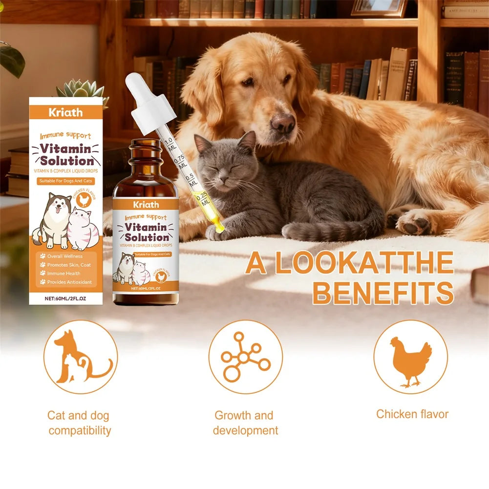 60ml Vitamins B Complex For Dogs Cats Immune Support Pet Body Care