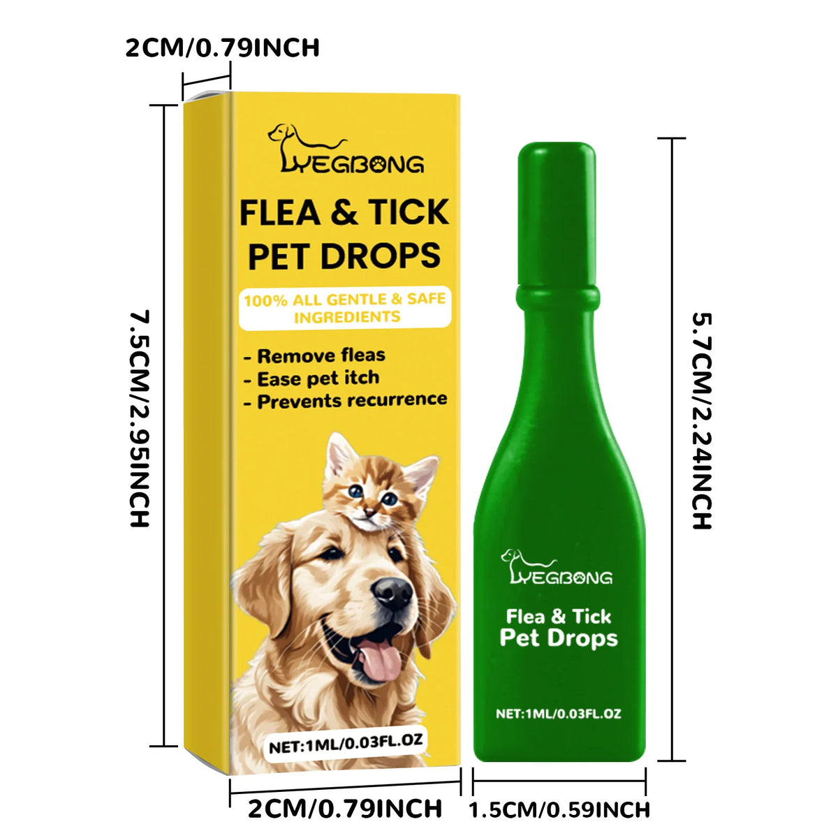 Cat Anti Flea Drops Flea Lice Remove Relieve Skin Itching External Insect Repellent