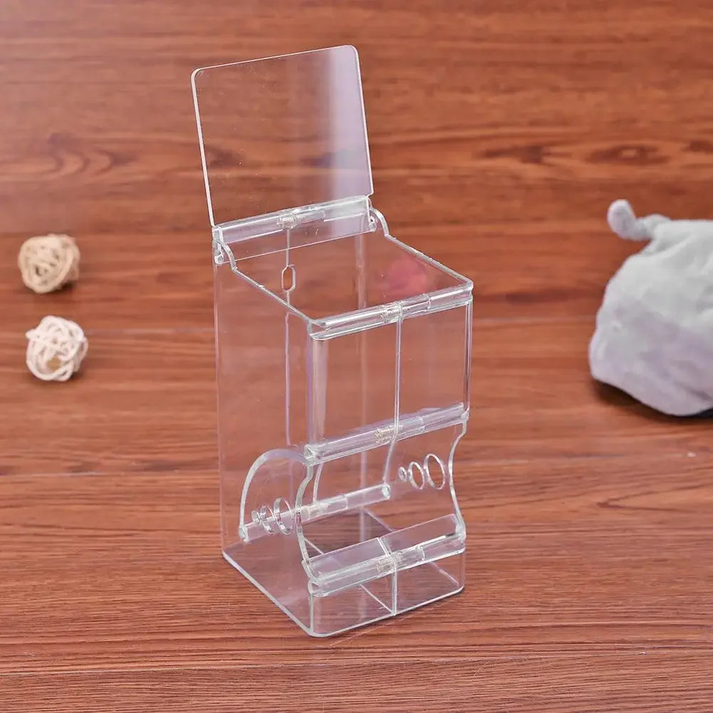Pet Hamster Rabbit Squirrel Food Dispenser Feeder Plastic Clear Automatic Pet Feeder for Hamster Guinea Pigs Food Bowl Container