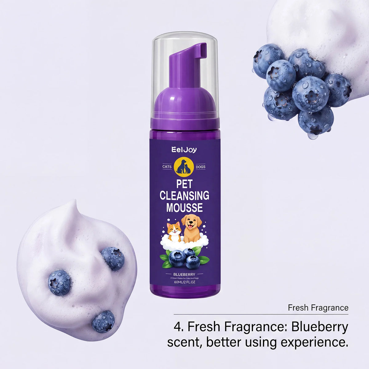 Pet Cleansing Mousse Gentle Dirt Remove Skin Soothing Odor Eliminator