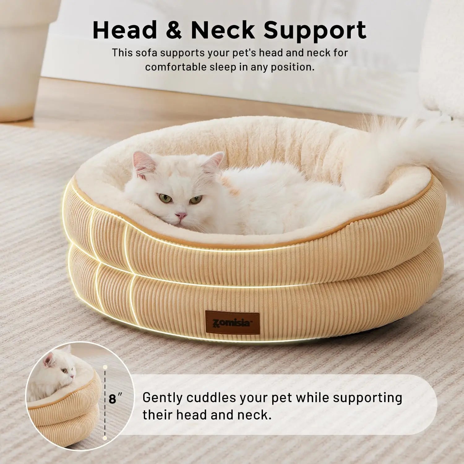 Cat Heating Bed Indoor - Adiustable Temperature Pet Heating Pad with Timer and Chew Resistant Cord, Washable Puppy Bed with
