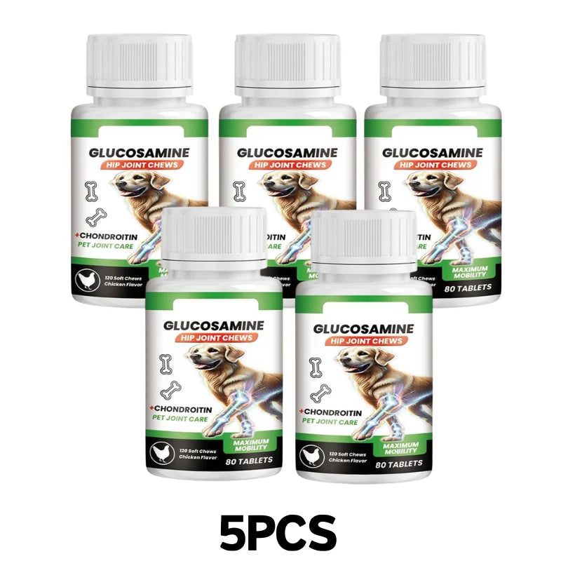80 Tablets Pet Joint Care Soft Chews Supplement Glucosamine Pet Joint
