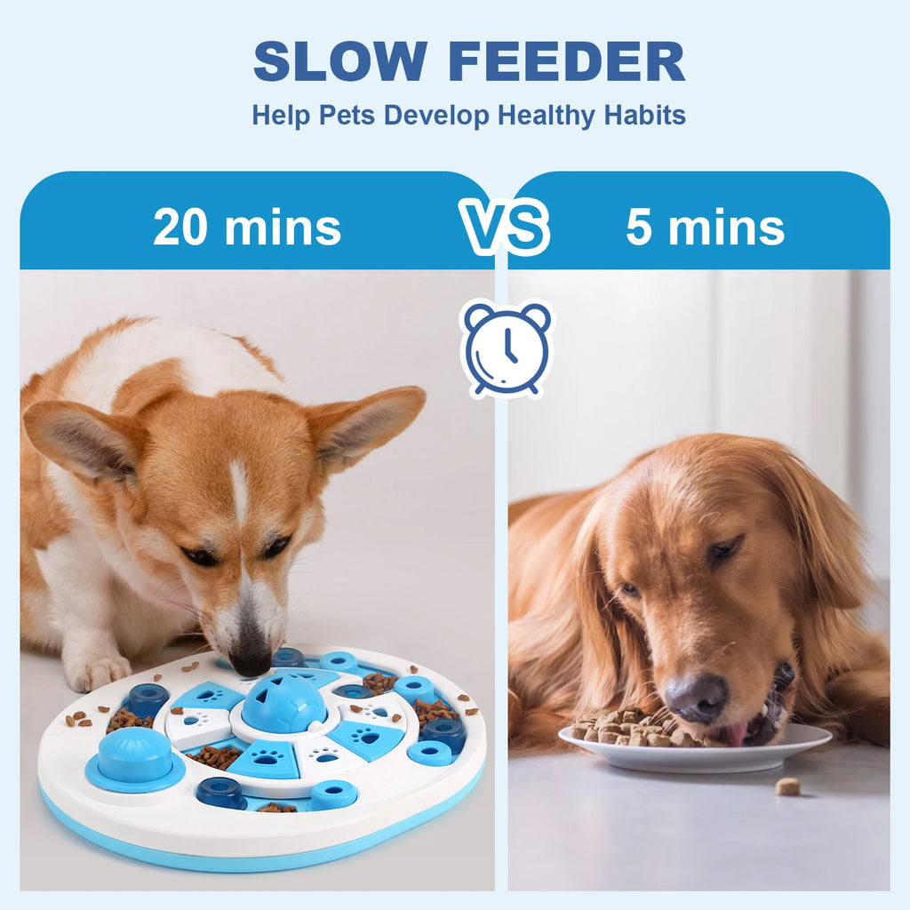Dog Slow Feeder Food Dispenser Interactive Training Increases Puppy IQ Anti Choking