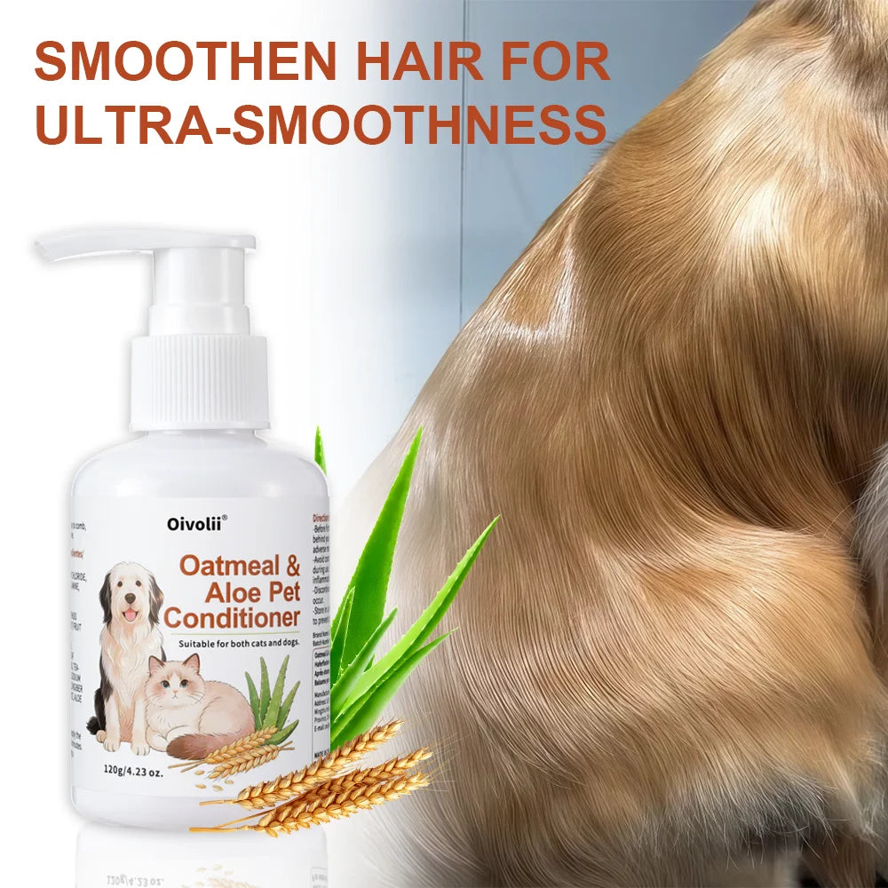 Oatmeal Aloe Pet Conditioner Smooths Prevents Tangling Moisturizing Formula