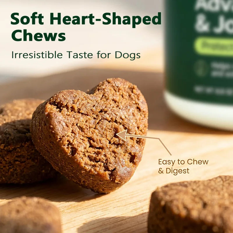 250g Hip Joint Support Chews for Dogs 60 Soft Chews with Glucosamine Chondroitin