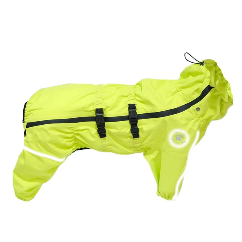 Waterproof Pet Dog Jacket Reflective Rain Dog Coat Red Dog Jumpsuits