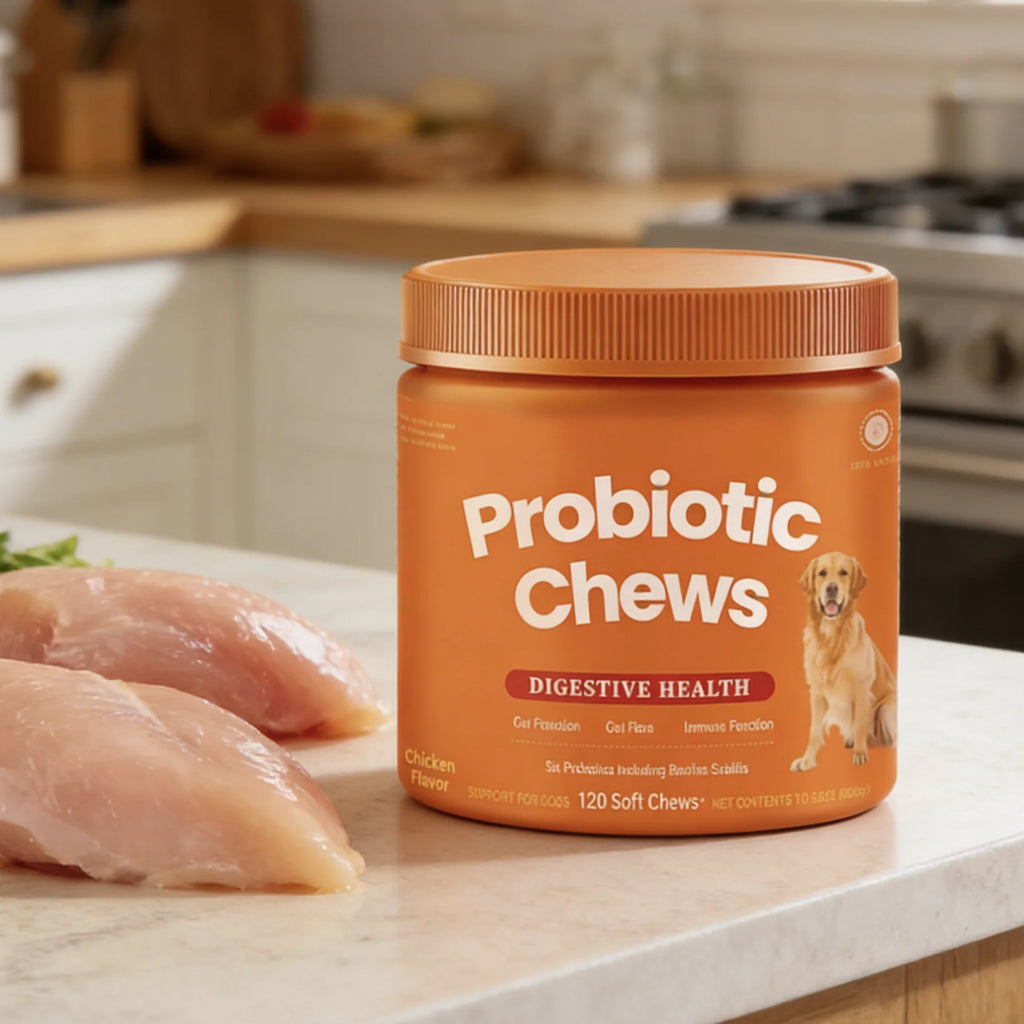 Dog Probiotic Chews  Digestive Health Support Chicken Flavor 120 Count Soft Chews