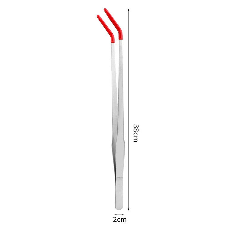 Reptile Feeding Tongs With Rubber Tip Stainless Steel Aquarium Tweezers Fish Tank Cleaning Tools Snakes Enclosure Accessories