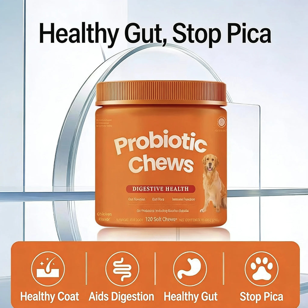 Dog Probiotic Chews  Digestive Health Support Chicken Flavor 120 Count Soft Chews